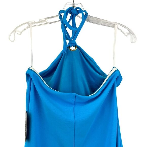 Boston Proper Women’s Halter Tie Neck Turquoise Sheath Dress Short Medium New - Picture 5 of 9